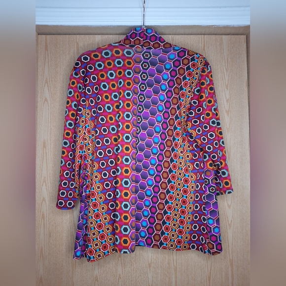 Michelle Lynn Bright Colorful Top Size XL - Picture 2 of 3